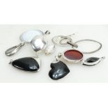 Selection of 10 sterling silver pendants. Weight 79.1 g inc.