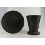 Wedgwood black basalt flower vase,