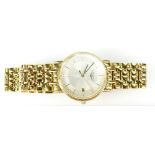 Longines gents gold plated quartz date wristwatch with gold plated bracelet