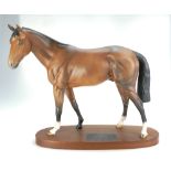 Beswick Connoisseur Troy racehorse on wood base 2699