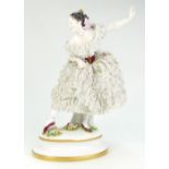19th century Dresden Volkstedt porcelain figure of a ballet dancer,