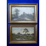 W Richards (Alias Francis Jamieson) pair of landscapes. Oil on canvas, signature to front.