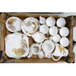 A collection of Shelley tea ware in the Heather design, comprising tea for two set,