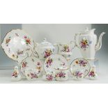 A collection of Royal Crown Derby coffee and tea ware in the Derby Posies design to include tea set