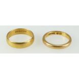 22ct gold wedding rings x 2 - 8.