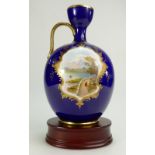 Caulden handled vase gilded & hand painted with river scenes by S Pope,