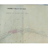 Churnet Valley Railway - dated 1844 - large engineers plan 75cm x x100cm of proposed line,