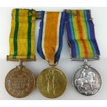 A group of First World War medals awarded to J.W Boatwright R.