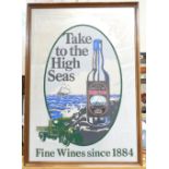 Vintage framed advertising mirrors featuring High Seas Fine Wines dimensions 45 x 64cm