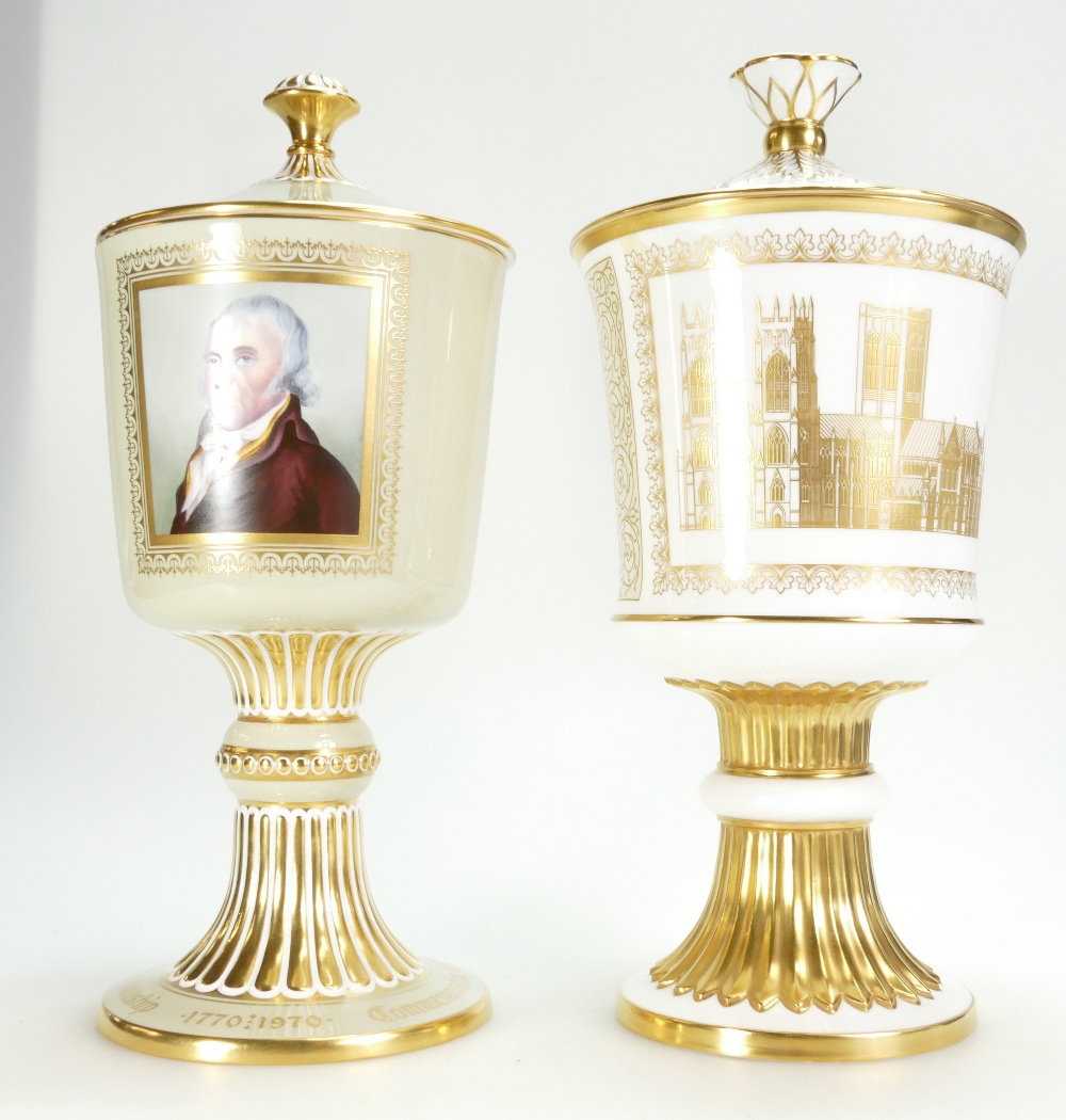 Spode - two large limited edition chalices 31cm & 32cm high. - Image 5 of 5
