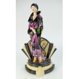 Kevin Francis Peggy Davies figure Art Deco lady "Celebration" in multi coloured coat and