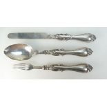 Early silver ornate cutlery hallmarked for Sheffield 1854,
