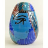 Dennis China Works Egyptian head jar with cover,