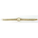 Omega ladies Deville gold plated quartz wristwatch with gold plated bracelet