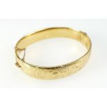 9ct gold metal cored bangle, 2 x silver watch chains,