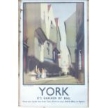 Original Railway Poster - York by Harry Tittensor, printed by Ben Johnson,