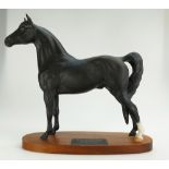 Beswick Connoisseur black matt Morgan horse on wood base 2605 (seconds)