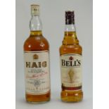 1 litre Haig fine old scotch whisky and 70cl Bells blended scotch whisky (2)