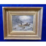 Manner of C Krieghoff - Two similar sized oil paintings of sleigh scenes, signatures to front.