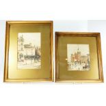 John Thomas BREALEY Two watercolours depicting street scenes of Hanley, Stoke on Trent.