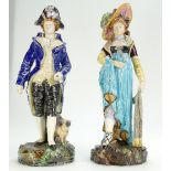Pair of Continental (probably French) Majolica figures 13.