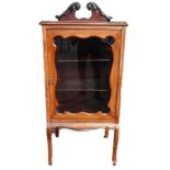 Edwardian beech small display cabinet