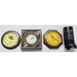 A collection of advertising items to include Newcastle Bitter wall clock, Bass Limited wall clock,