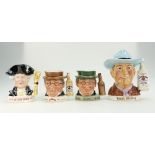 A collection of Royal Doulton Jim Beam commissioned Character Jugs to include Mr Pickwick,