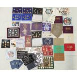 A large collection of collectors proof coin sets including Proof coinage of Great Britain &