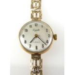 Everite 9ct gold ladies wristwatch with 9ct bracelet (total weight 13.
