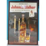 1952 Vintage framed advertising poster for Johnnie Walker scotch whisky dimensions 158cm x 108cm