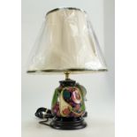 Moorcroft Queens Choice lamp and shade designer Emma Bossons FRSA height 43cm with shade