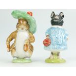 Beswick Beatrix Potter figure Pig Wig and Benjamin Bunny with ears out,