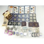 A collection of coins including silver Victorian crown,
