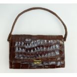 1950's Ladies crocodile skin hand bag,