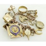 9ct gold charm bracelet 47.