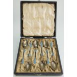 Silver 925 boxed case of ornate enamelled tea spoons (6)