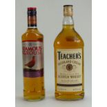 1 litre Teachers Highland Cream scotch whisky and 70cl The Famous Grouse blended scotch whisky (2)
