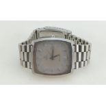 1970's Omega Seamaster big square automatic stainless steel wristwatch with steel bracelet