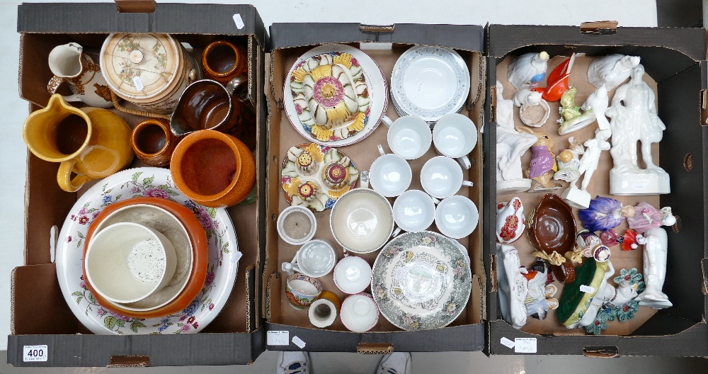 A mixed collection of ceramic items to include Royal Doulton figures, Beatrix Potter, cups, saucers,