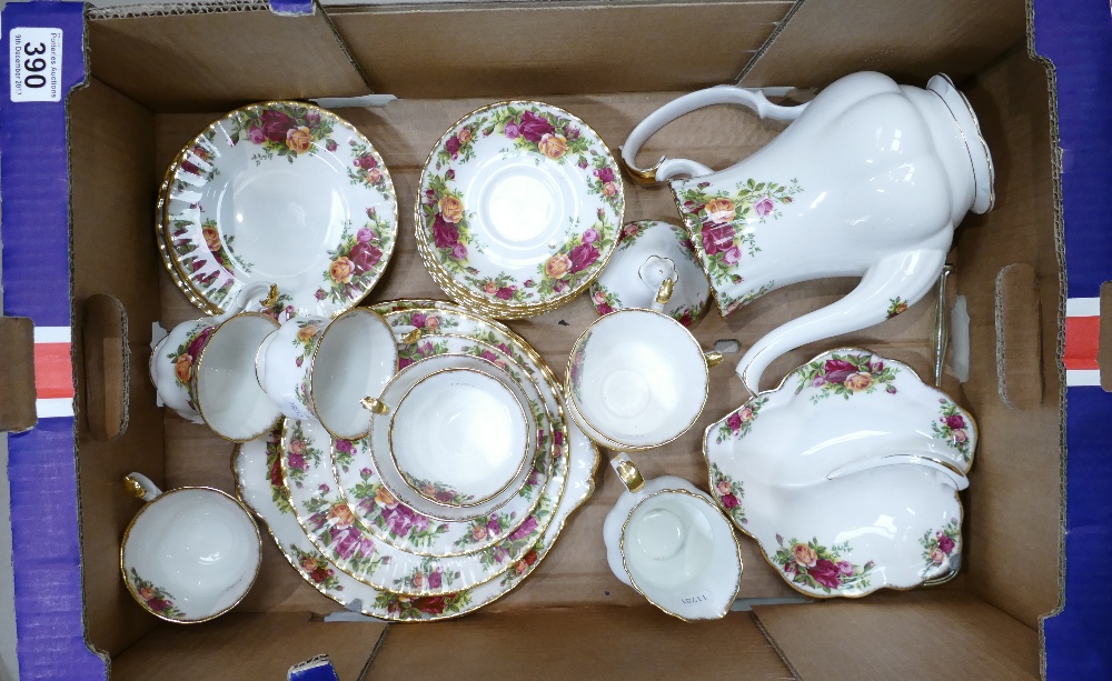 A collection of Royal Albert Old Country Rose tea ware to include, tea pots, side plates, cups,