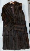 Musquash 3/4 length fur coat approx size 14