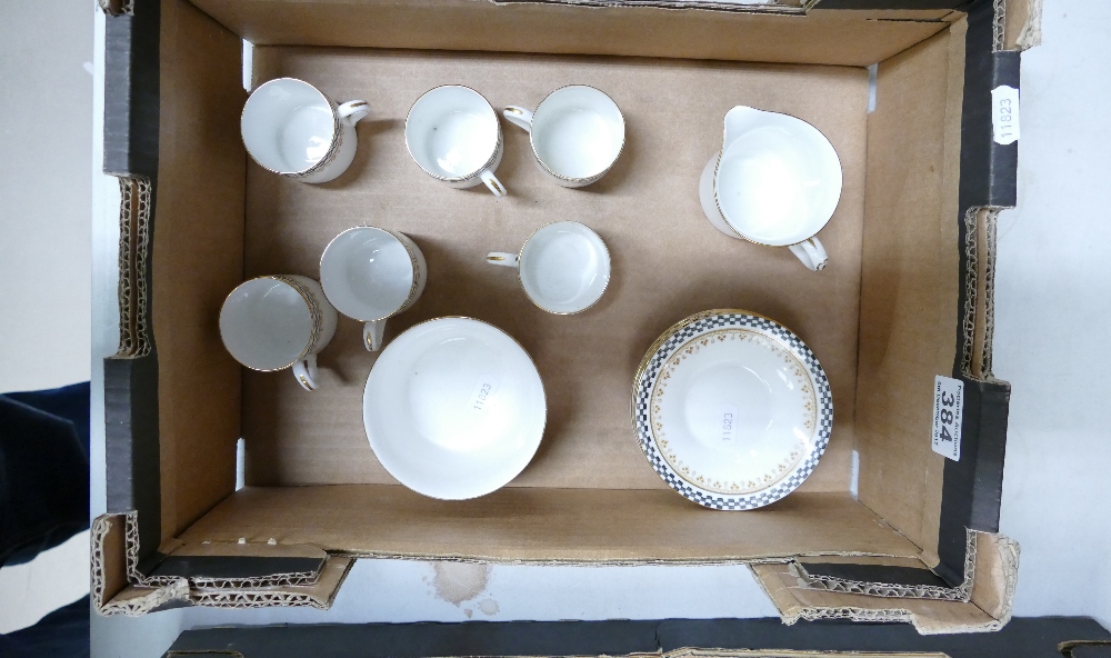 A collection of Shelley coffee ware in the 1097 pattern to include cans, saucers, cream and sugar.