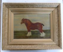 Oil of Shire Horse by Thomas W. Lang (d.