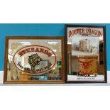 Vintage framed advertising mirrors for D