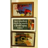 Vintage framed advertising mirrors featu