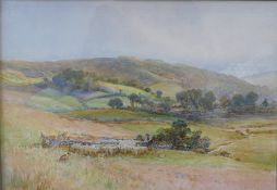 H Sinclair watercolour painting of farme