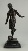 Bronze figure of footballer Stanley Matt