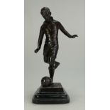 Bronze figure of footballer Stanley Matt