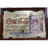 Vintage Coca Cola advertising mirror dim